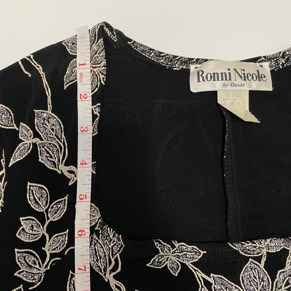 Vtg Women's Floral Metallic Top S Whimsigoth Fairy Grunge Dark Romantic - Picture 6 of 8